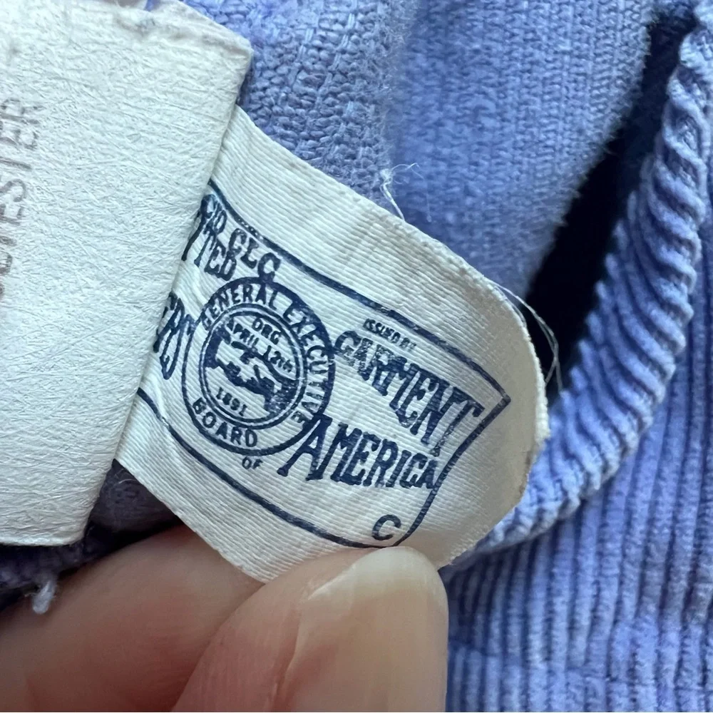 Oshkosh B’Gosh Vintage Bib Overalls Purple Corduroy Baby 12 Months Union Tag USA - Picture 5 of 7